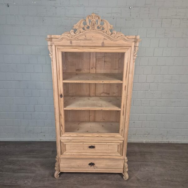 Vitrine Geschirrschrank Louis Philippe 1860 Kiefer – Bild 2