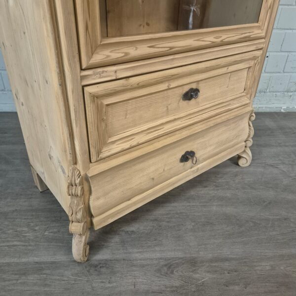 Vitrine Geschirrschrank Louis Philippe 1860 Kiefer – Bild 4