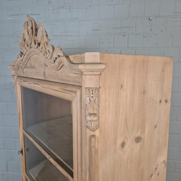 Vitrine Geschirrschrank Louis Philippe 1860 Kiefer – Bild 7