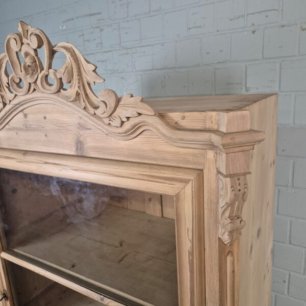 Vitrine Geschirrschrank Louis Philippe 1860 Kiefer – Bild 8