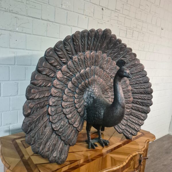 Skulptur Dekoration Pfau Metall 0,89 m