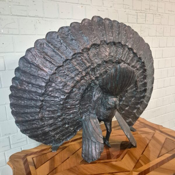Skulptur Dekoration Pfau Metall 0,89 m – Bild 8