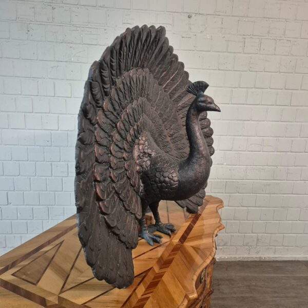 Skulptur Dekoration Pfau Metall 0,89 m – Bild 4