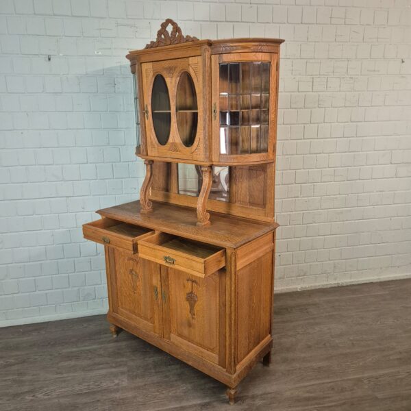 Buffetschrank Schrank Jugendstil 1910 Eiche – Bild 15