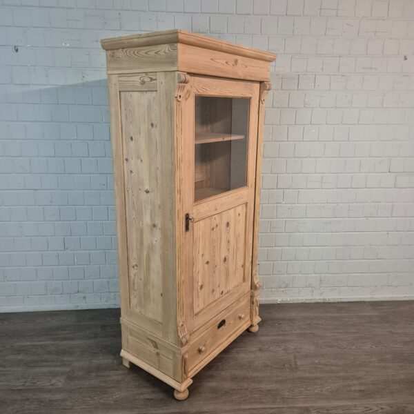 Vitrine Geschirrschrank Gründerzeit 1880 Kiefer