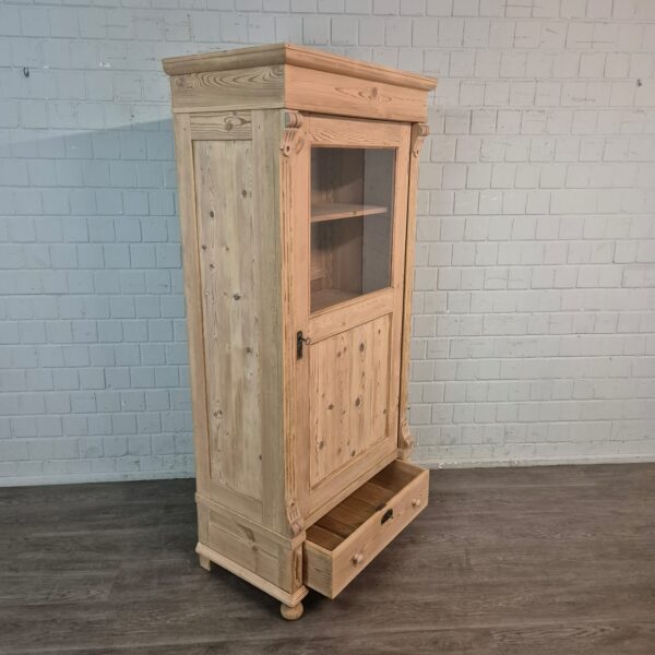 Vitrine Geschirrschrank Gründerzeit 1880 Kiefer – Bild 6