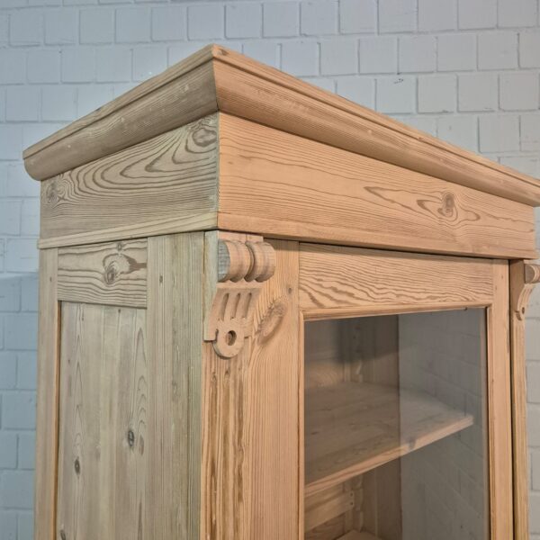 Vitrine Geschirrschrank Gründerzeit 1880 Kiefer – Bild 4