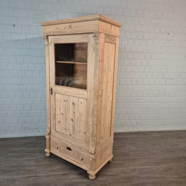Vitrine Geschirrschrank Gründerzeit 1880 Kiefer – Bild 3
