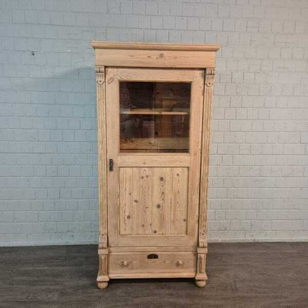 Vitrine Geschirrschrank Gründerzeit 1880 Kiefer – Bild 2