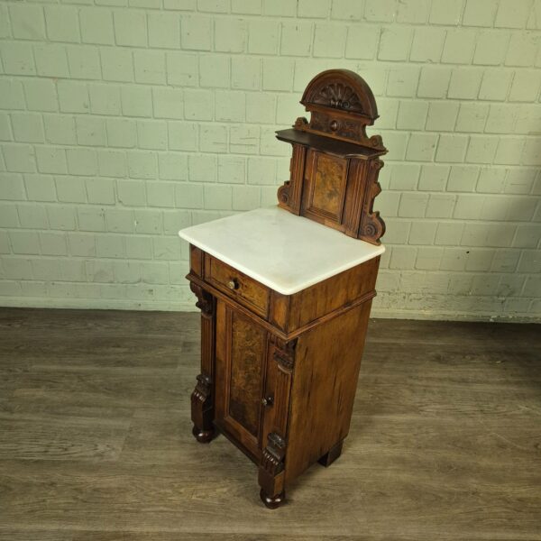 Nachttische Nachtschränkchen Gründerzeit 1880 Nussbaum – Bild 5