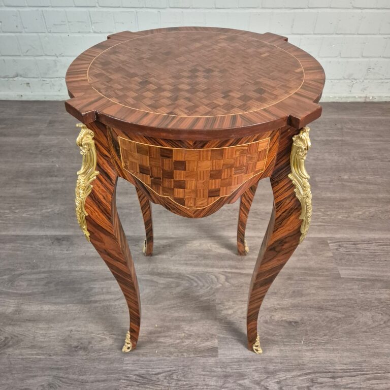 Beistelltisch Tisch Nussbaum Neubarock Ø 0,50 m – Bild 3