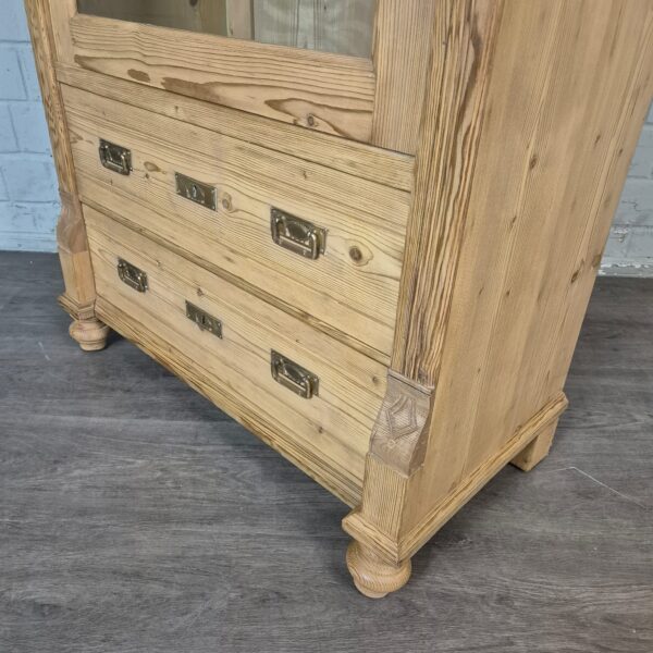 Vitrine Geschirrschrank Jugendstil 1900 Kiefer – Bild 8