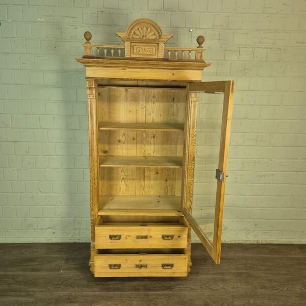 Vitrine Geschirrschrank Jugendstil 1900 Kiefer – Bild 10