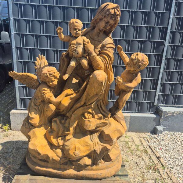 Skulptur Dekoration Madonna mit Kind Stein 1,75 m – Bild 3