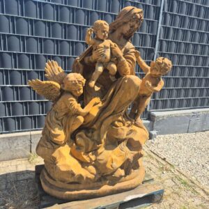 Skulptur Dekoration Madonna mit Kind Stein 1,75 m