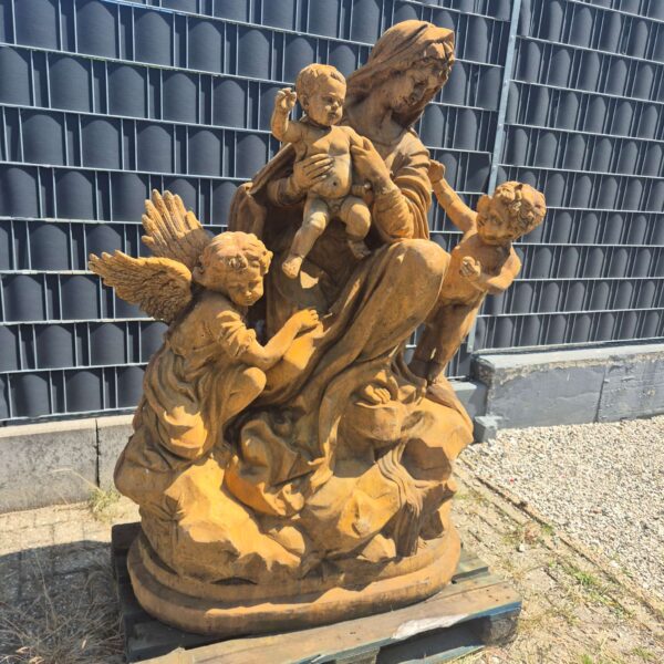 Skulptur Dekoration Madonna mit Kind Stein 1,75 m