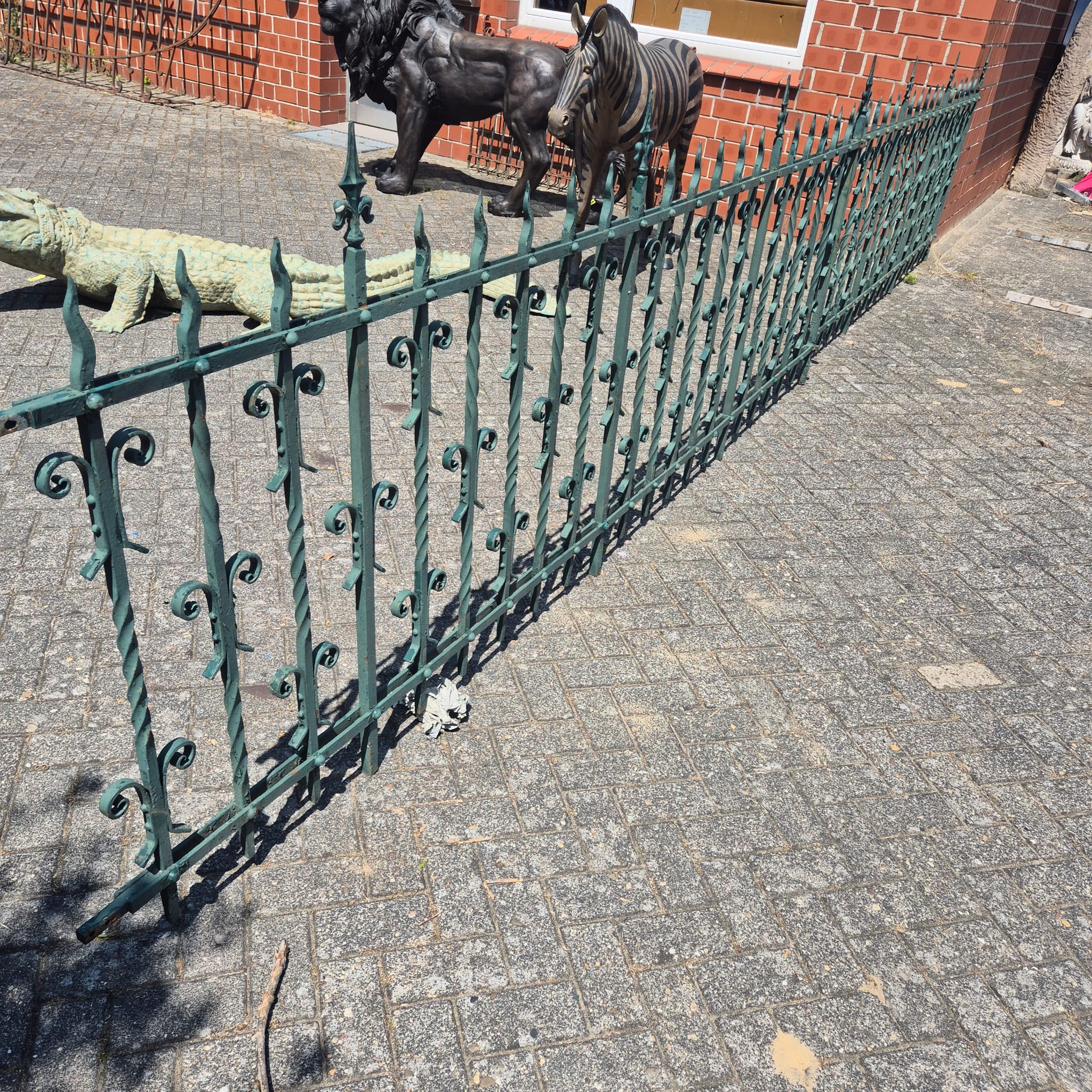 Gartenzaun Zaunelement Gründerzeit 1880 Schmiedeeisen 3,50 m – Bild 3