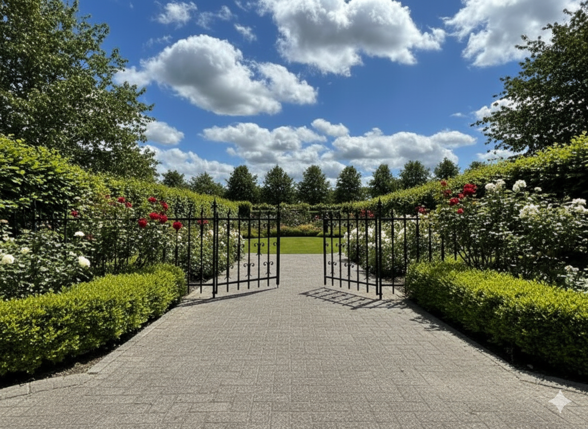 Gartenzaun Zaunelement Gründerzeit 1880 Schmiedeeisen 21,00 m – Bild 2