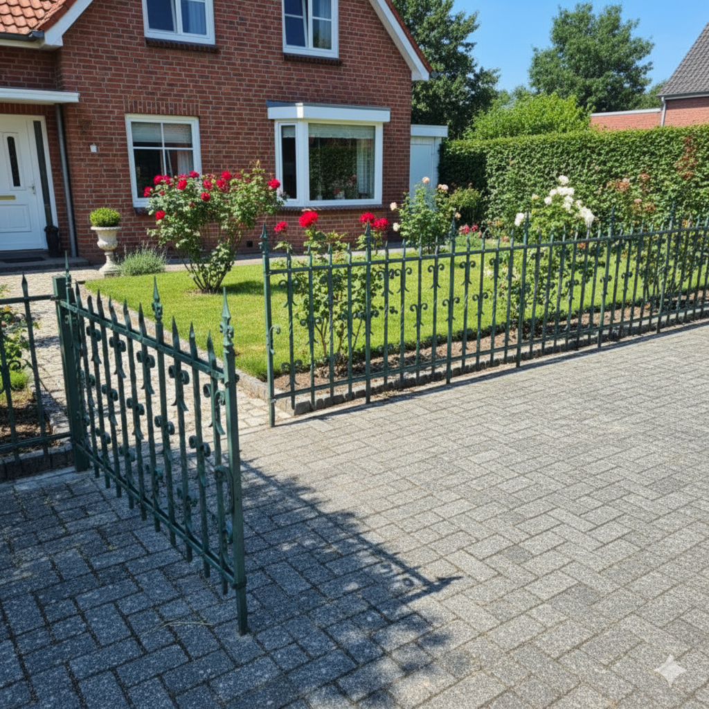 Gartenzaun Zaunelement Gründerzeit 1880 Schmiedeeisen 21,00 m – Bild 3