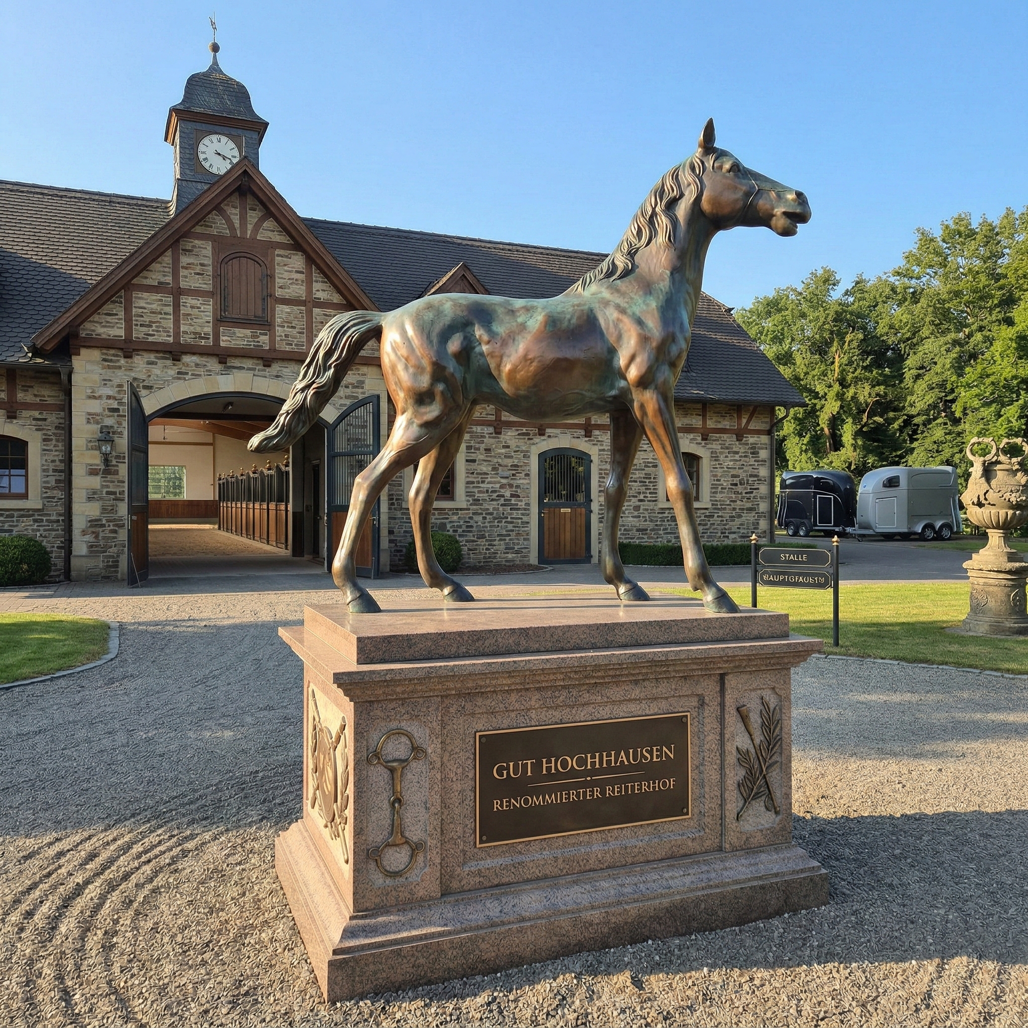 Skulptur Dekoration Pferd Bronze 1,52 m – Bild 2