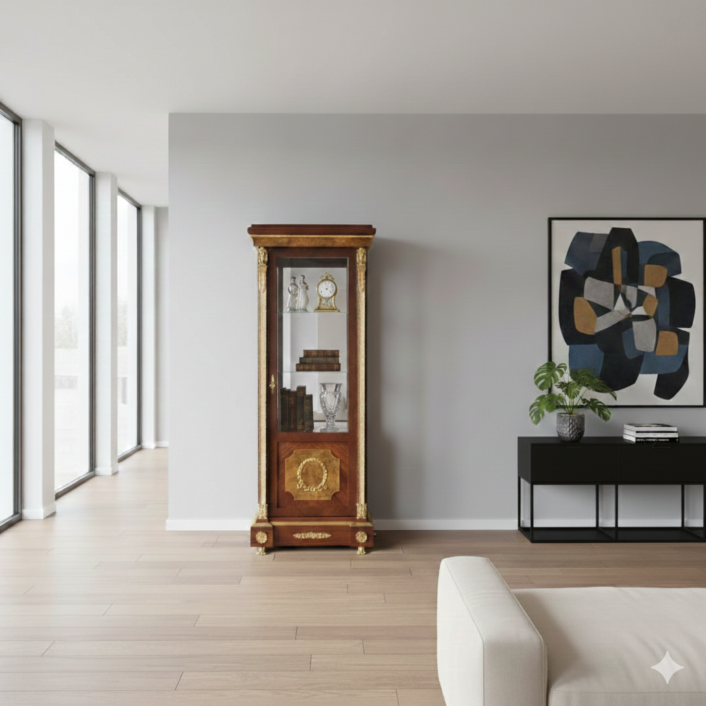 Vitrine Nussbaum Empirestil 0,66 m – Bild 2