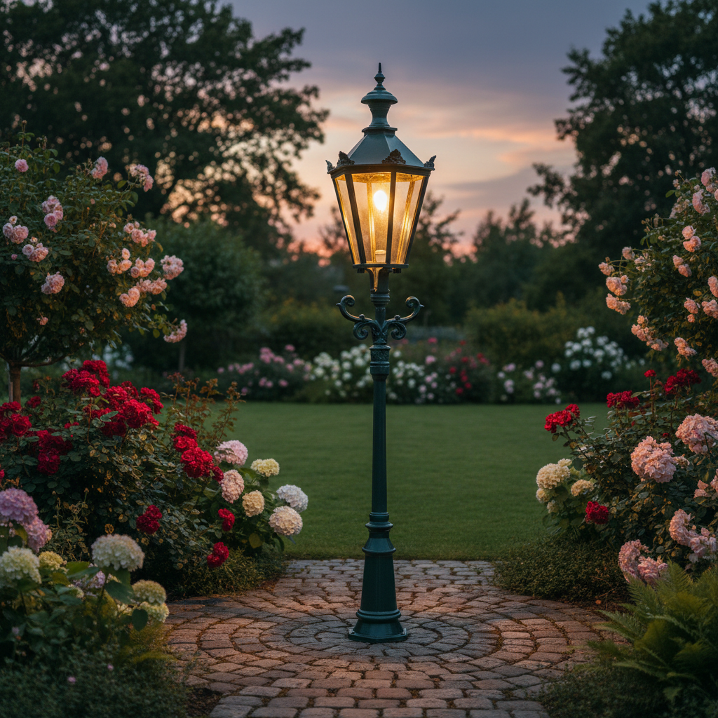 Laterne Gartenlampe Aluminium Grün 2,20 m – Bild 2