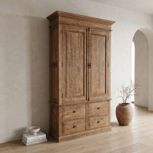 Kabinettschrank Kleiderschrank Teakholz 1,32 m