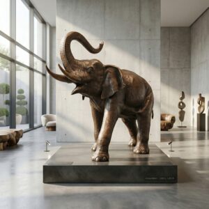 Skulptur Dekoration Elefant Bronze 1,25 m