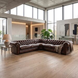 Chesterfield Sofa Eckcouch Ecksofa Dunkelbraun 2,75 m x 2,90 m