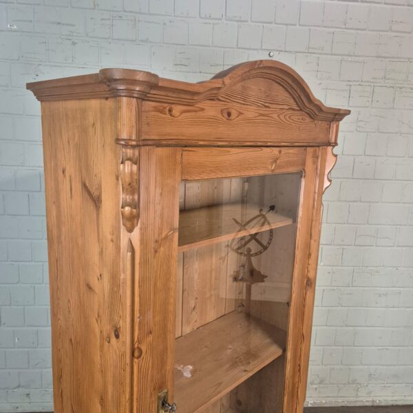 Vitrine Geschirrschrank Louis Philippe 1860 Kiefer – Bild 3