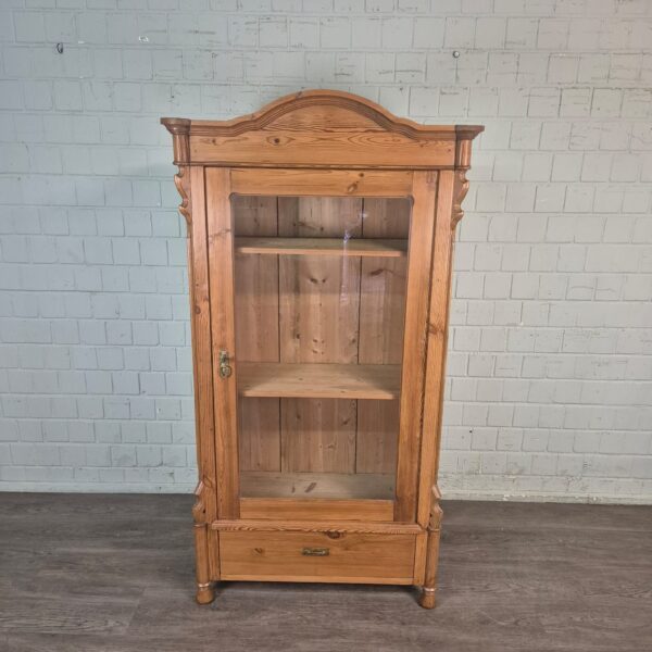 Vitrine Geschirrschrank Louis Philippe 1860 Kiefer – Bild 2