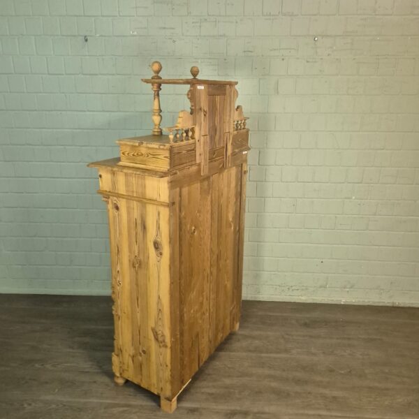 Vertiko mit Aufsatz Gründerzeit 1880 Kiefer – Bild 15