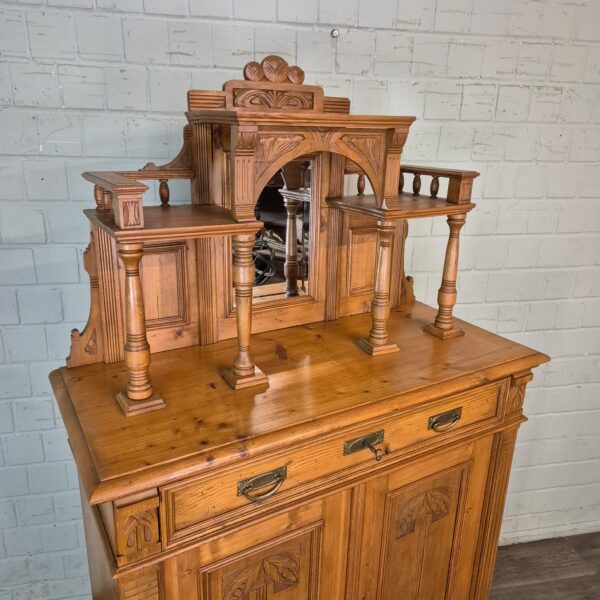 Vertiko mit Aufsatz Jugendstil 1900 Kiefer – Bild 10
