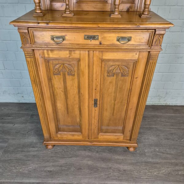 Vertiko mit Aufsatz Jugendstil 1900 Kiefer – Bild 9