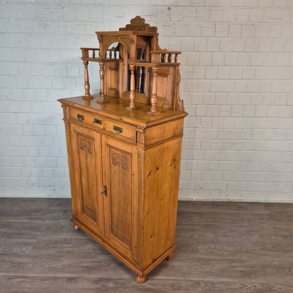 Vertiko mit Aufsatz Jugendstil 1900 Kiefer – Bild 3