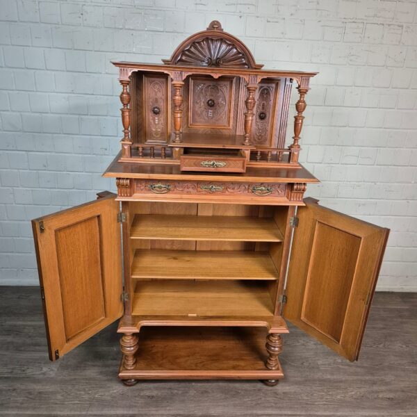 Vertiko mit Aufsatz Gründerzeit 1880 Nussbaum – Bild 21