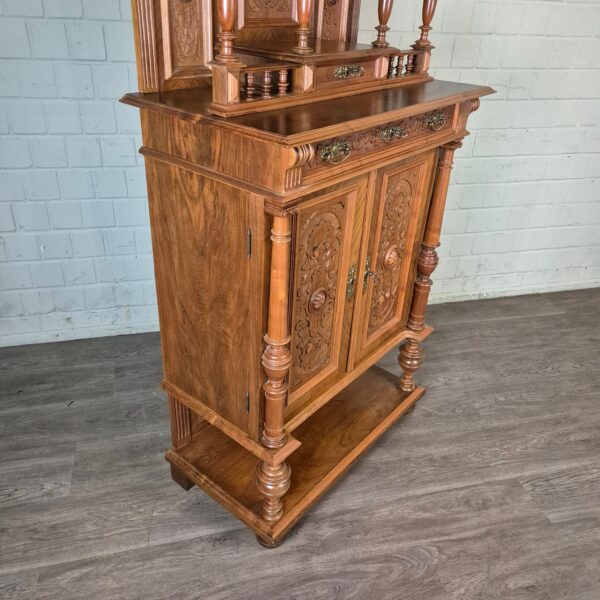 Vertiko mit Aufsatz Gründerzeit 1880 Nussbaum – Bild 5
