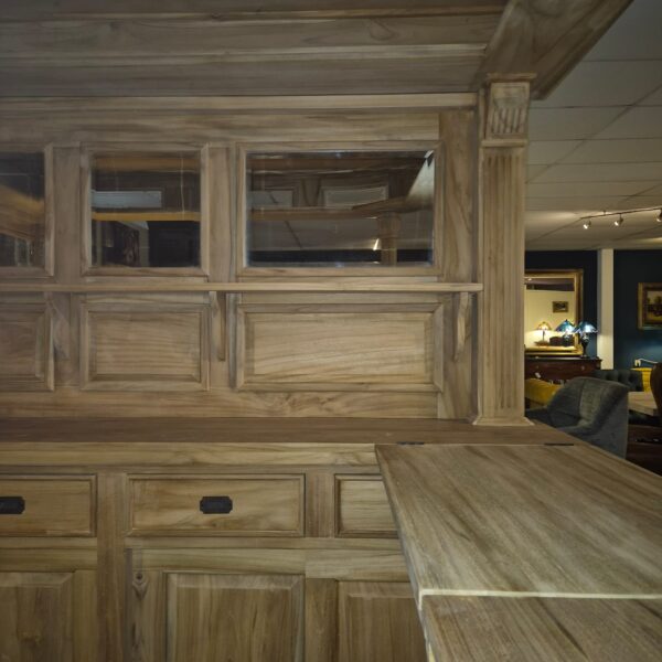 Hausbar Eckbar Theke Teakholz 2,60 m – Bild 15