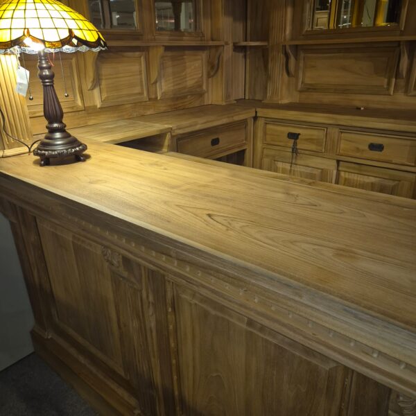 Hausbar Eckbar Theke Teakholz 2,60 m – Bild 7