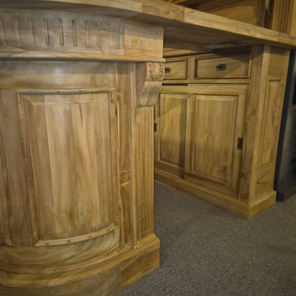 Hausbar Eckbar Theke Teakholz 2,60 m – Bild 13