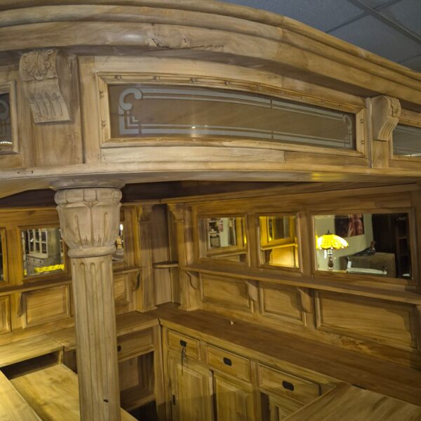 Hausbar Eckbar Theke Teakholz 2,60 m – Bild 9