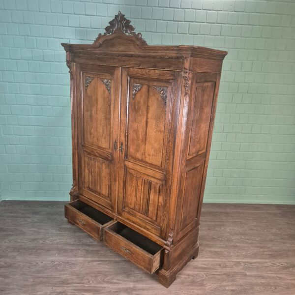 Schrank Kleiderschrank Gründerzeit 1880 Eiche – Bild 17