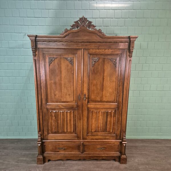 Schrank Kleiderschrank Gründerzeit 1880 Eiche – Bild 2