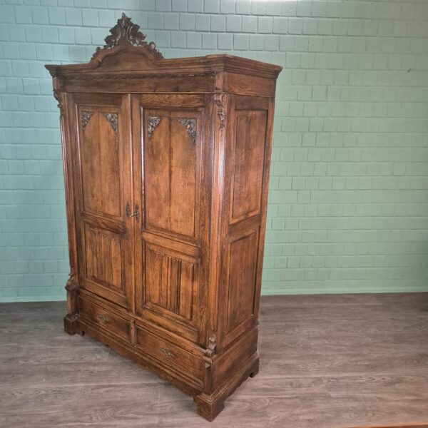 Schrank Kleiderschrank Gründerzeit 1880 Eiche – Bild 3