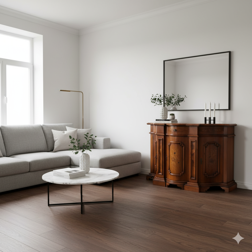 Anrichte Sideboard Neubarock Nussbaum 1,24 m – Bild 2