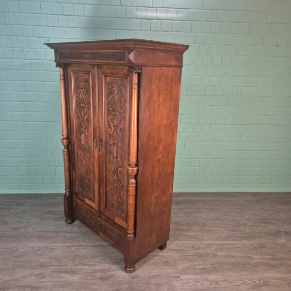 Kleiderschrank Schrank Gründerzeit 1880 Nussbaum – Bild 3
