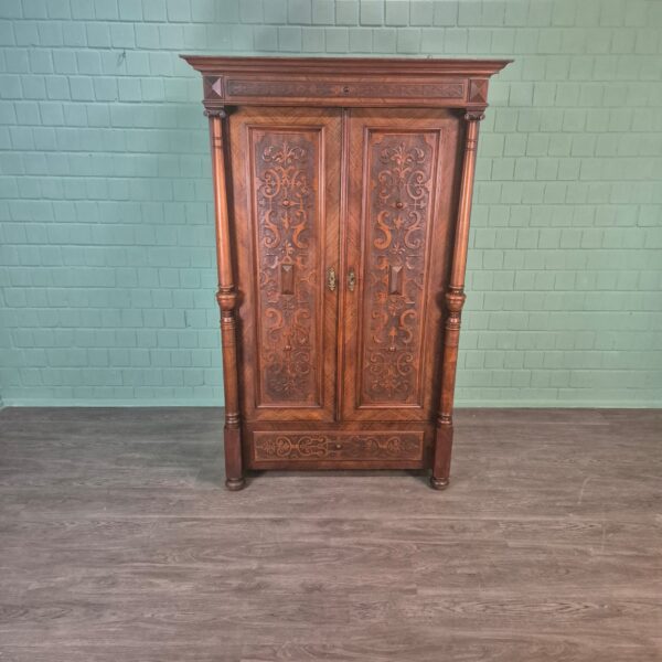 Kleiderschrank Schrank Gründerzeit 1880 Nussbaum – Bild 2