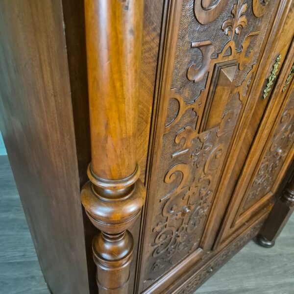 Kleiderschrank Schrank Gründerzeit 1880 Nussbaum – Bild 5