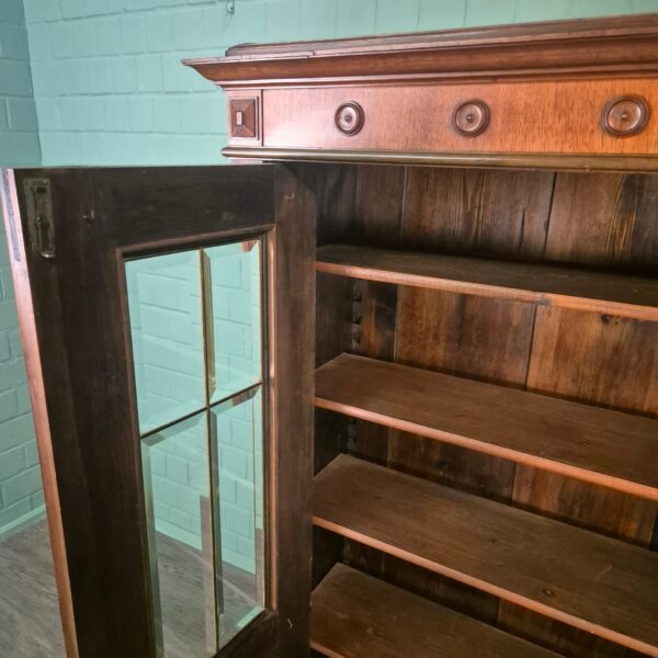 Vitrine Geschirrschrank Jugendstil 1900 Nussbaum – Bild 10