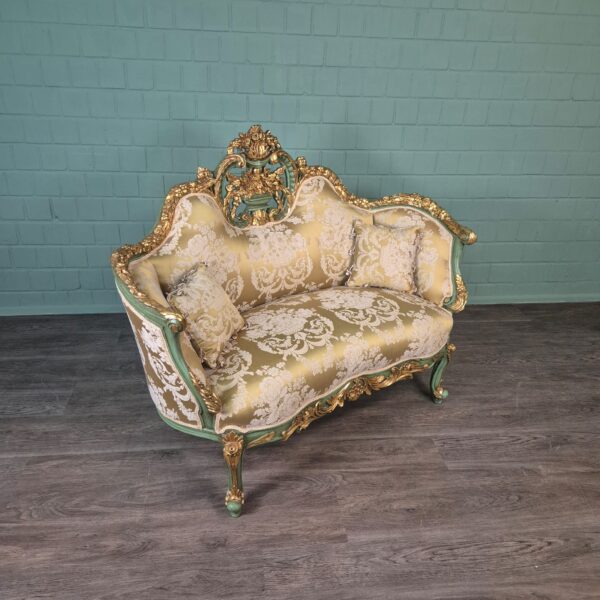 Couch Sofa Gold-Creme Barockstil 1,50 m